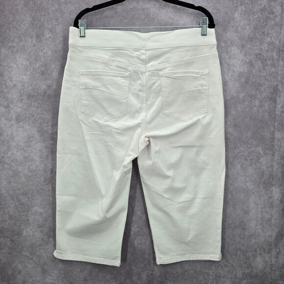 Gloria Vanderbilt White Embroidered Floral Crop Avery Cotton Pants 12 - Picture 2 of 6